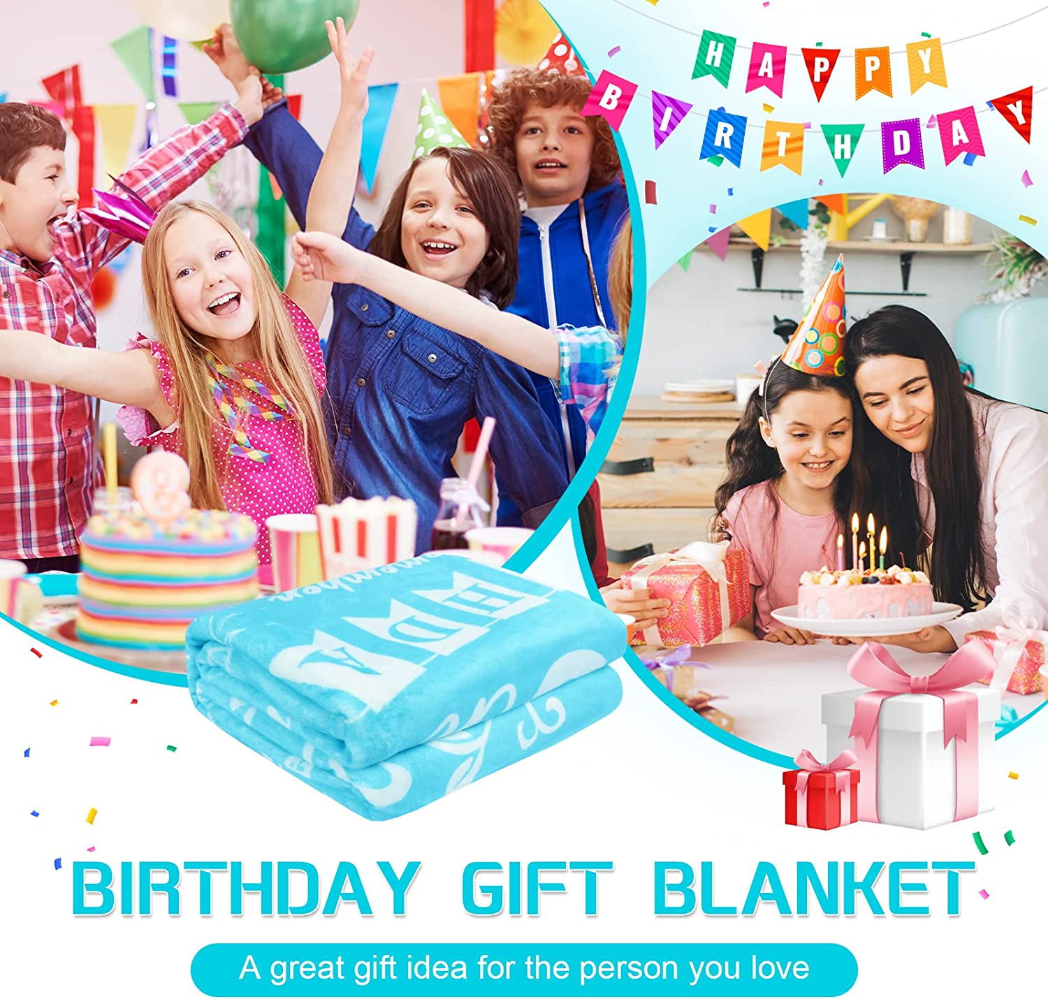 9 Year Old Girl Birthday Gift, 9th Girls Boys Birthday Decorations Blanket,  9th Birthday Gift Ideas for Daughter Granddaughter Son Grandson, Soft Cozy
